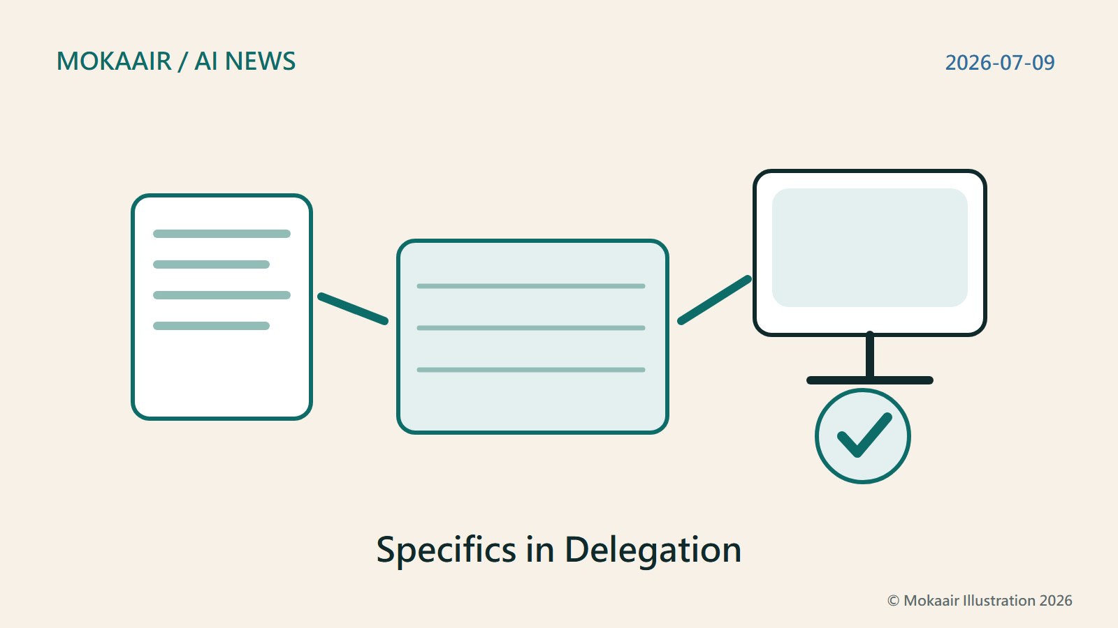 Original conceptual illustration showing specific delegation, presenting the context of use for this event