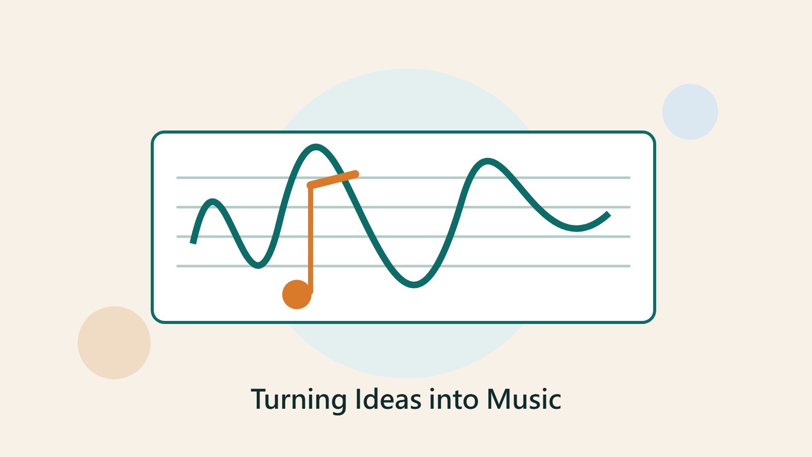 Original music creation illustration weaving musical notes, rhythm tracks, and blank sheet music