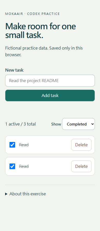 Completed shows two Read tasks while three tasks remain in total.