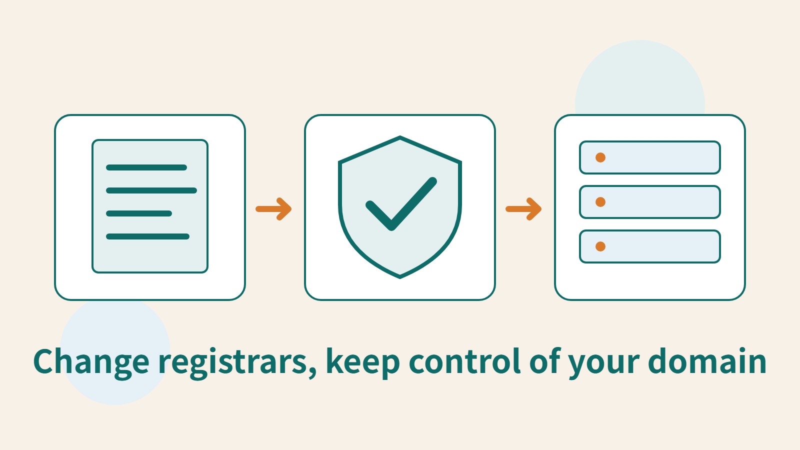 An original illustration of a document, a management shield and a server, representing authorization, administrative handover and continued DNS service.