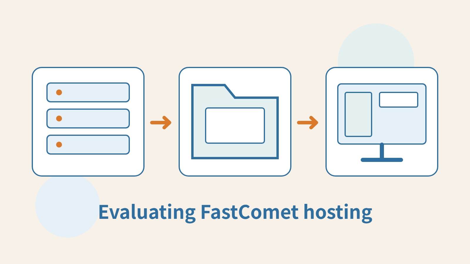 An original illustration showing hosting resources, a backup folder and a website screen side by side.