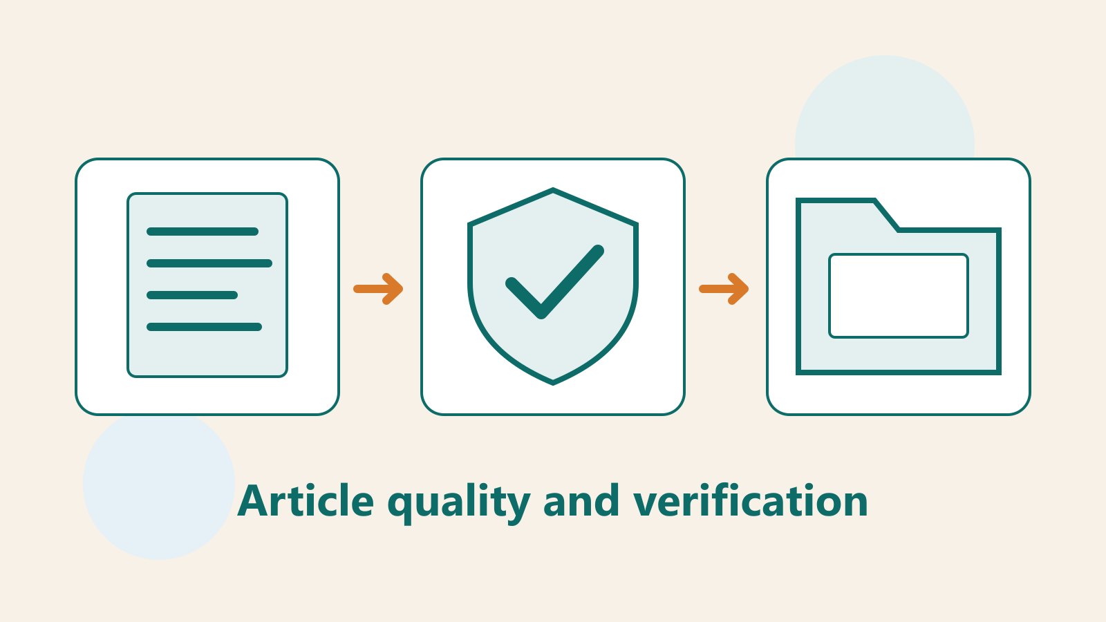 Original document, shield and folder illustration showing verification, quality checks and maintenance records.