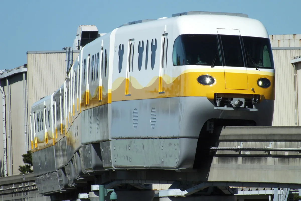Disney Resort Line Type-C 100 series monorail in service