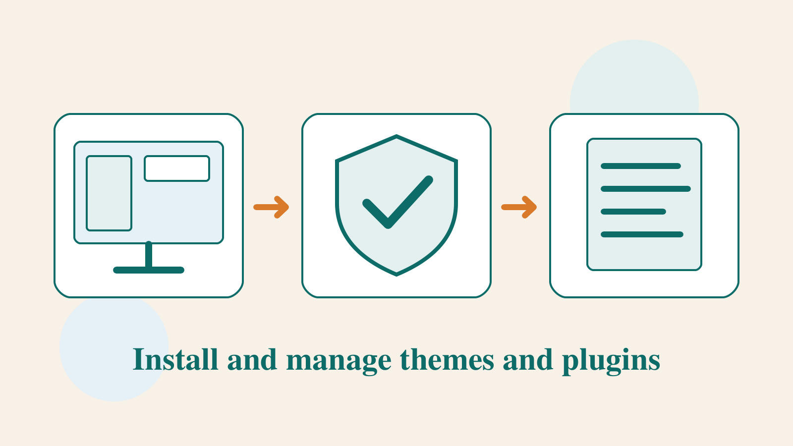 Original illustration of website settings, a trusted-source check and version documentation.
